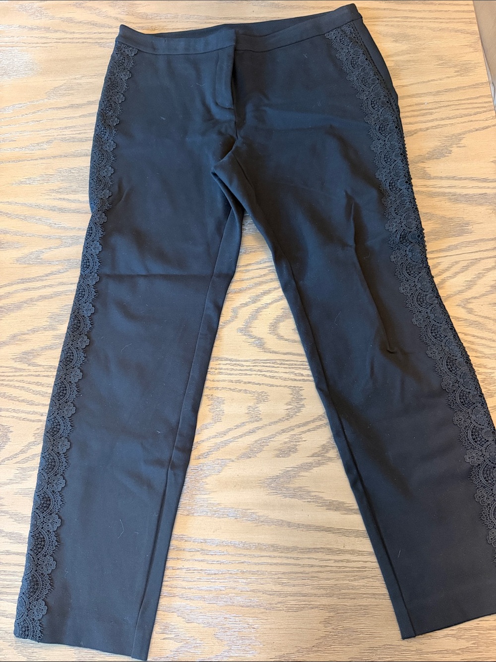 Alfani Black Straight-Leg Jeans with Lace Side Trim